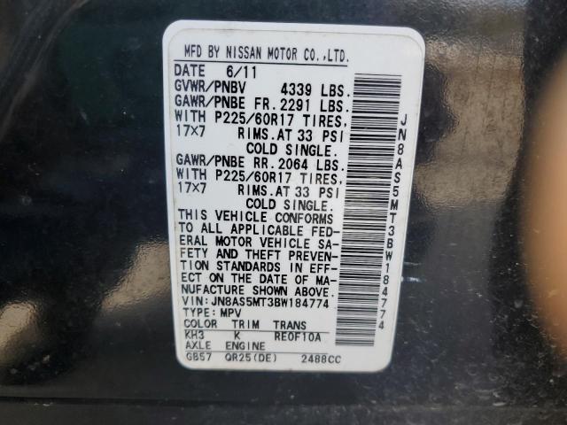 Photo 10 from auction – 2011 NISSAN ROGUE S with VIN JN8AS5MT3BW184774