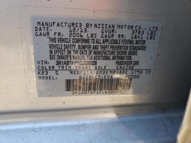 Photo 10 from auction – 2014 NISSAN SENTRA S with VIN 3N1AB7AP1EL630528
