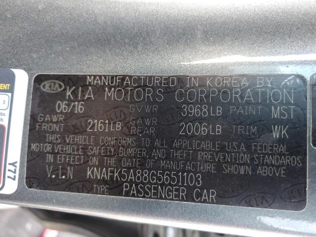 Photo 10 from auction – 2016 KIA FORTE LX with VIN KNAFK5A88G5651103