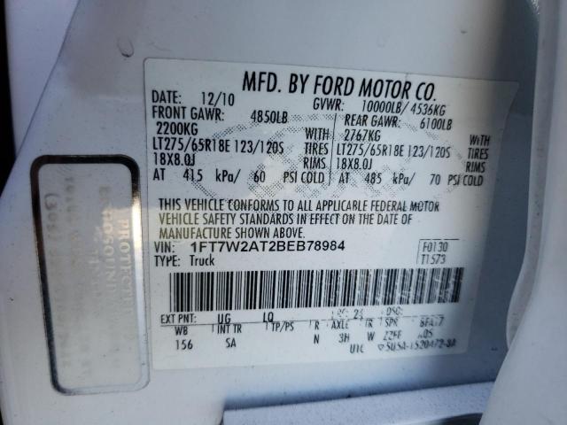 Photo 10 from auction – 2011 FORD F250 SUPER with VIN 1FT7W2AT2BEB78984