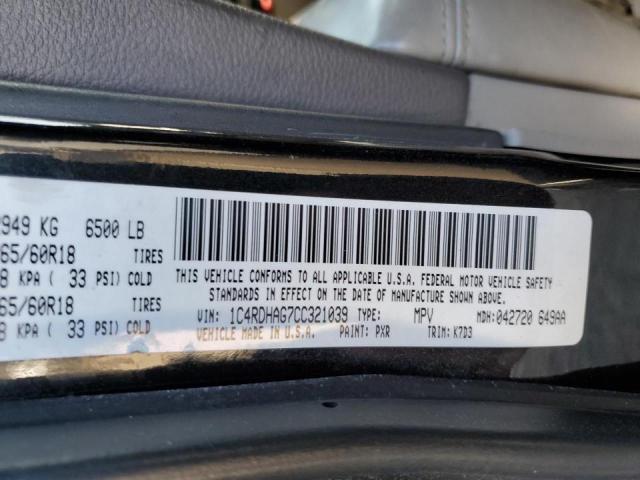 Photo 10 from auction – 2012 DODGE DURANGO SX with VIN 1C4RDHAG7CC321039