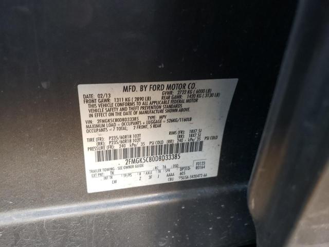 Photo 10 from auction – 2013 FORD FLEX SEL with VIN 2FMGK5C80DBD33385