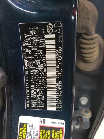 Photo 10 from auction – 2019 TOYOTA COROLLA L with VIN 2T1BURHE0KC182826