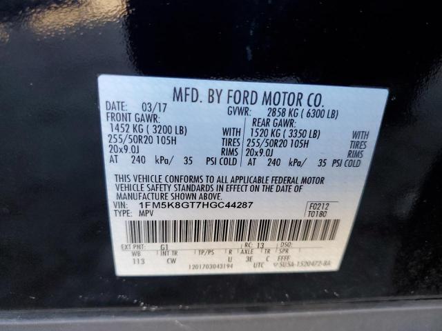 Photo 10 from auction – 2017 FORD EXPLORER S with VIN 1FM5K8GT7HGC44287