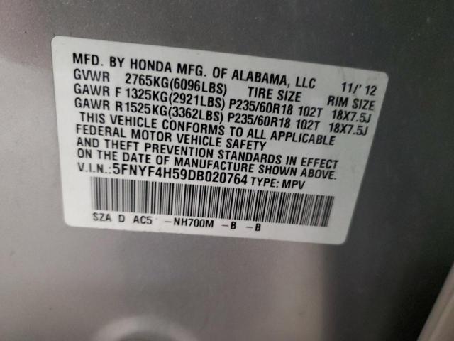 Photo 10 from auction – 2013 HONDA PILOT EXL with VIN 5FNYF4H59DB020764