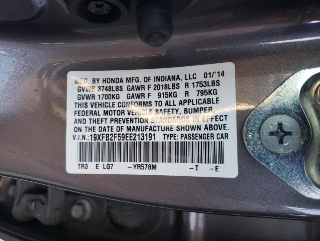 Photo 10 from auction – 2014 HONDA CIVIC LX with VIN 19XFB2F59EE213191