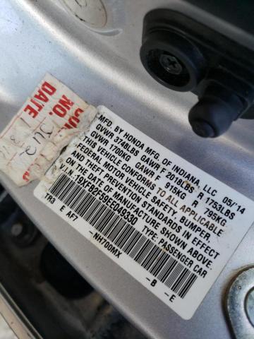 Photo 10 from auction – 2014 HONDA CIVIC LX with VIN 19XFB2F59EE049330