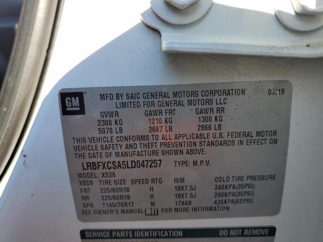 Photo 10 from auction – 2020 BUICK ENVISION E with VIN LRBFXCSA5LD047257