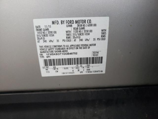 Photo 10 from auction – 2016 FORD EXPLORER S with VIN 1FM5K8GT1GGB48752