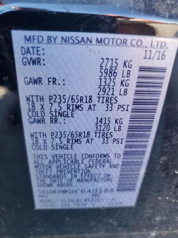 Photo 10 from auction – 2017 NISSAN PATHFINDER with VIN 5N1DR2MM1HC640188