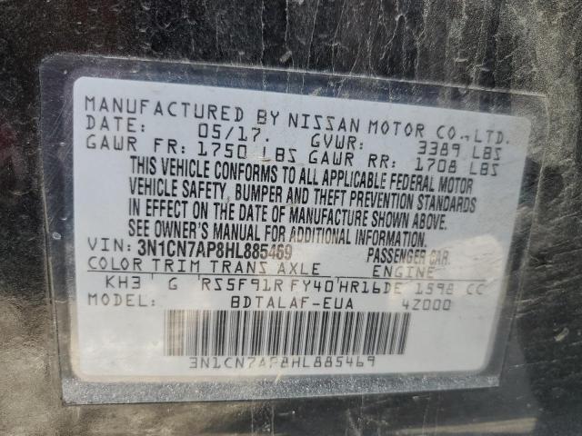 Photo 10 from auction – 2017 NISSAN VERSA S with VIN 3N1CN7AP2HL848689