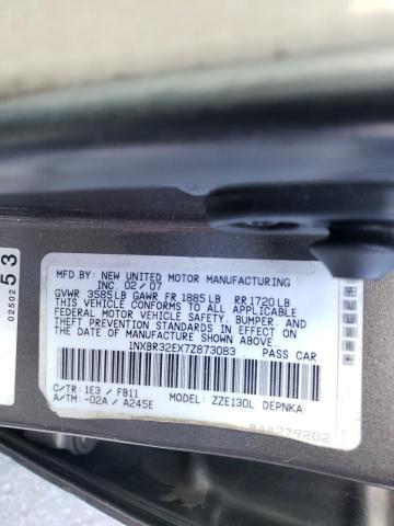 Photo 10 from auction – 2007 TOYOTA COROLLA CE with VIN 1NXBR32EX7Z873083