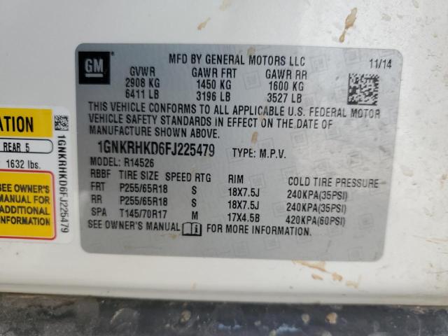 Photo 10 from auction – 2015 CHEVROLET TRAVERSE L with VIN 1GNKRHKD6FJ225479