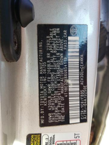 Photo 10 from auction – 2006 TOYOTA CAMRY LE with VIN 4T1BE32K66U654119