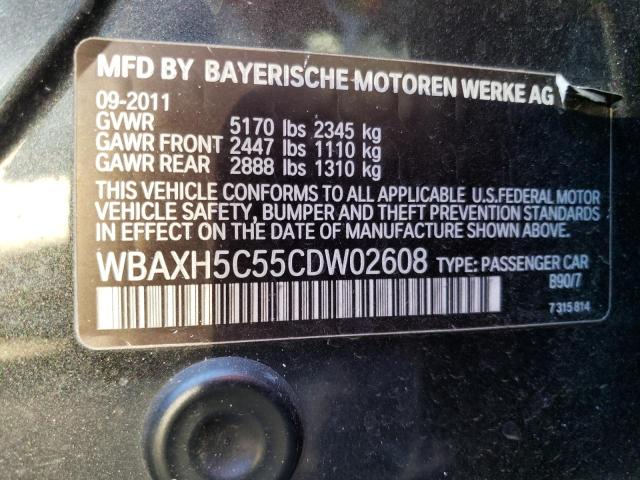 Photo 10 from auction – 2012 BMW 528 XI with VIN WBAXH5C55CDW02608