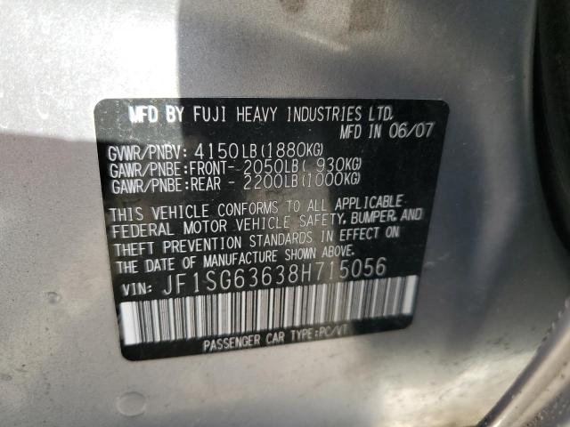 Foto 10 de la subasta – 2008 SUBARU FORESTER 2 con VIN JF1SG63638H715056