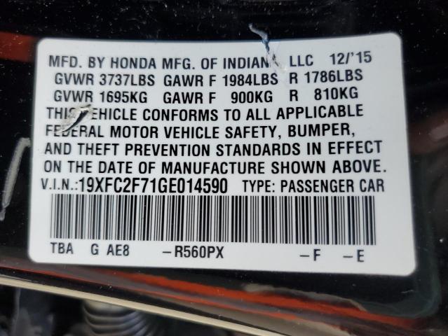 Photo 10 from auction – 2016 HONDA CIVIC EX with VIN 19XFC2F71GE014590