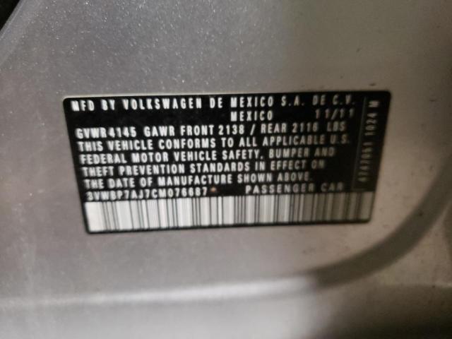 Photo 10 from auction – 2012 VOLKSWAGEN JETTA SE with VIN 3VWBP7AJ7CM076687
