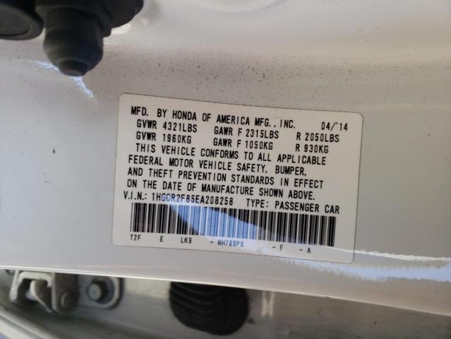 Photo 10 from auction – 2014 HONDA ACCORD EXL with VIN 1HGCR2F85EA208258