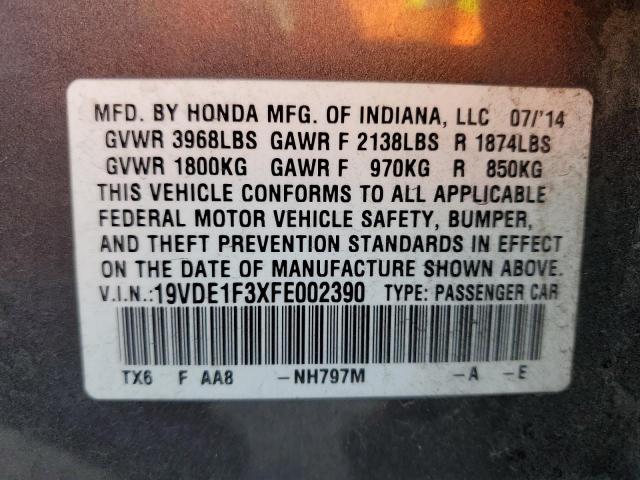 Photo 10 from auction – 2015 ACURA ILX 20 with VIN 19VDE1F3XFE002390