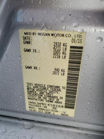 Photo 10 from auction – 2015 NISSAN ALTIMA 2.5 with VIN 1N4AL3AP9FC450168