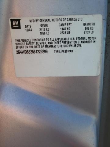 Photo 10 from auction – 2005 BUICK LACROSSE with VIN 2G4WD562551226899