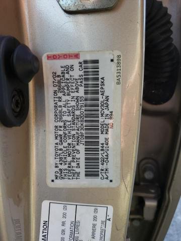 Photo 10 from auction – 2002 TOYOTA CAMRY LE with VIN JTDBF30K820079155