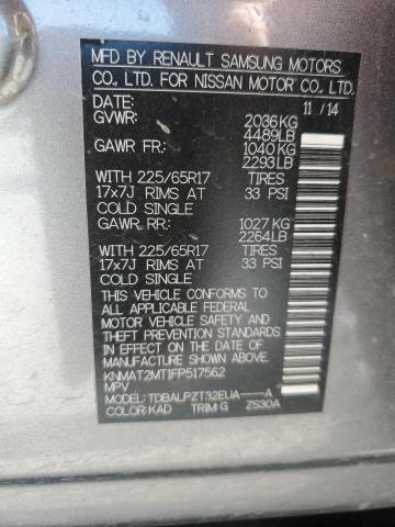 Photo 10 from auction – 2015 NISSAN ROGUE S with VIN KNMAT2MT1FP517562
