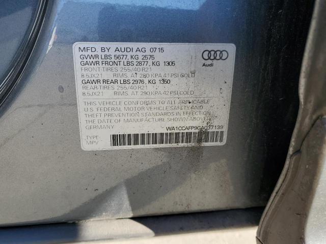 Photo 10 from auction – 2016 AUDI SQ5 PREMIU with VIN WA1CCAFP9GA037139