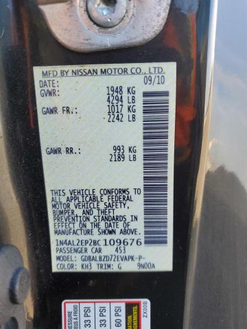 Photo 10 from auction – 2011 NISSAN ALTIMA S with VIN 1N4AL2EP2BC109676