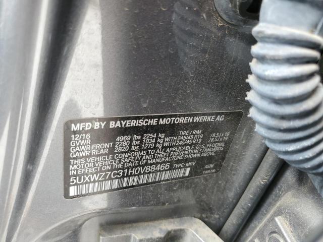 Photo 10 from auction – 2017 BMW X3 SDRIVE2 with VIN 5UXWZ7C31H0V88466