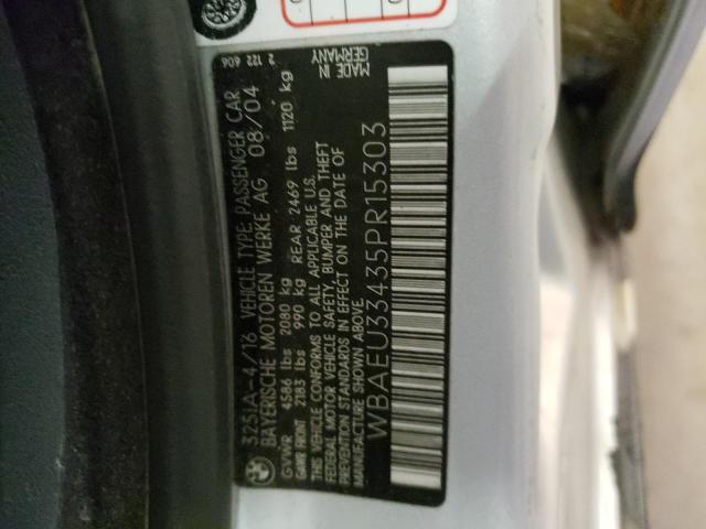 Photo 10 from auction – 2005 BMW 325 XI with VIN WBAEU33435PR15303