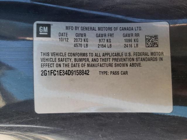 Photo 10 from auction – 2013 CHEVROLET CAMARO LT with VIN 2G1FC1E34D9158842