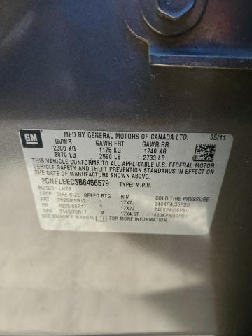 Photo 10 from auction – 2011 CHEVROLET EQUINOX LT with VIN 2CNFLEEC3B6456579