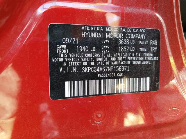 Photo 10 from auction – 2022 HYUNDAI ACCENT LIM with VIN 3KPC34A67NE156971