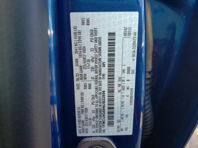 Photo 10 from auction – 2022 FORD ESCAPE SE with VIN 1FMCU9G69NUB22898