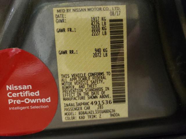 Photo 10 from auction – 2017 NISSAN ALTIMA 2.5 with VIN 1N4AL3AP4HC491536