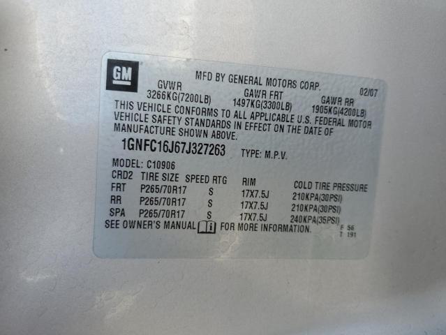 Photo 10 from auction – 2007 CHEVROLET SUBURBAN C with VIN 1GNFC16J67J327263