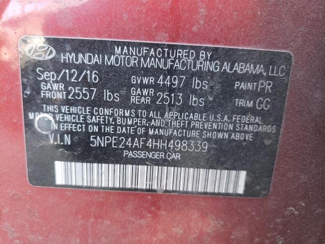 Photo 10 from auction – 2017 HYUNDAI SONATA SE with VIN 5NPE24AF4HH498339