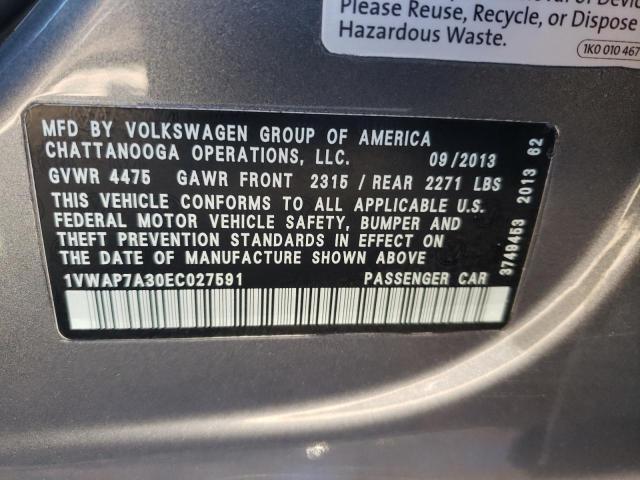 Photo 10 from auction – 2014 VOLKSWAGEN PASSAT S with VIN 1VWAP7A30EC027591