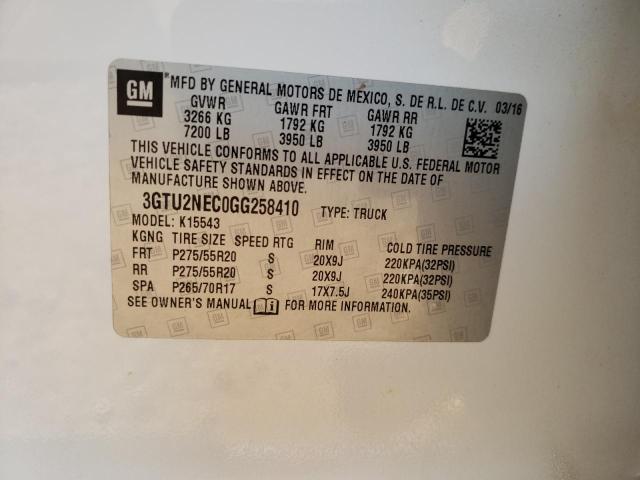 Photo 10 from auction – 2016 GMC SIERRA K15 with VIN 3GTU2NEC0GG258410