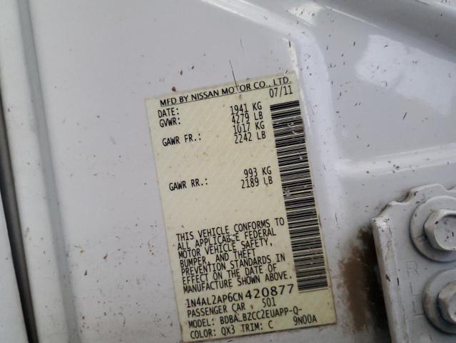 Photo 10 from auction – 2012 NISSAN ALTIMA BAS with VIN 1N4AL2AP6CN420877