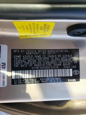 Photo 10 from auction – 2011 TOYOTA CAMRY BASE with VIN 4T1BF3EK5BU753226