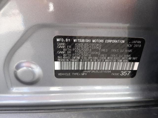 Photo 10 from auction – 2020 MITSUBISHI OUTLANDER with VIN JA4AP3AU0LU016094