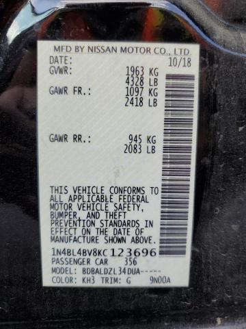Photo 10 from auction – 2019 NISSAN ALTIMA S with VIN 1N4BL4BV8KC123696