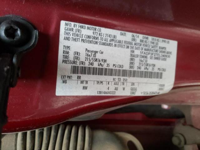 Photo 10 from auction – 2014 FORD FOCUS SE with VIN 1FADP3F27EL340930