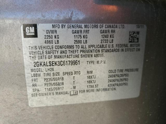 Photo 10 from auction – 2012 GMC TERRAIN SL with VIN 2GKALSEK3C6179961