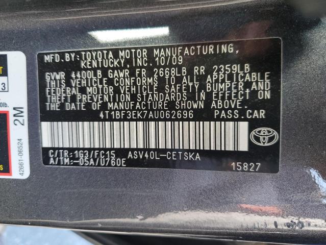 Photo 10 from auction – 2010 TOYOTA CAMRY BASE with VIN 4T1BF3EK7AU062696