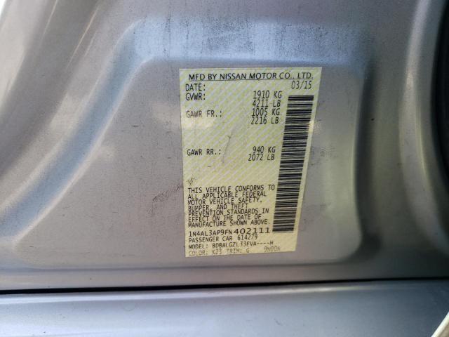 Photo 10 from auction – 2015 NISSAN ALTIMA 2.5 with VIN 1N4AL3AP9FN402111