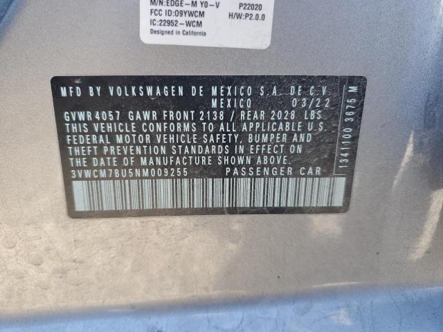 Photo 10 from auction – 2022 VOLKSWAGEN JETTA S with VIN 3VWCM7BU5NM009255